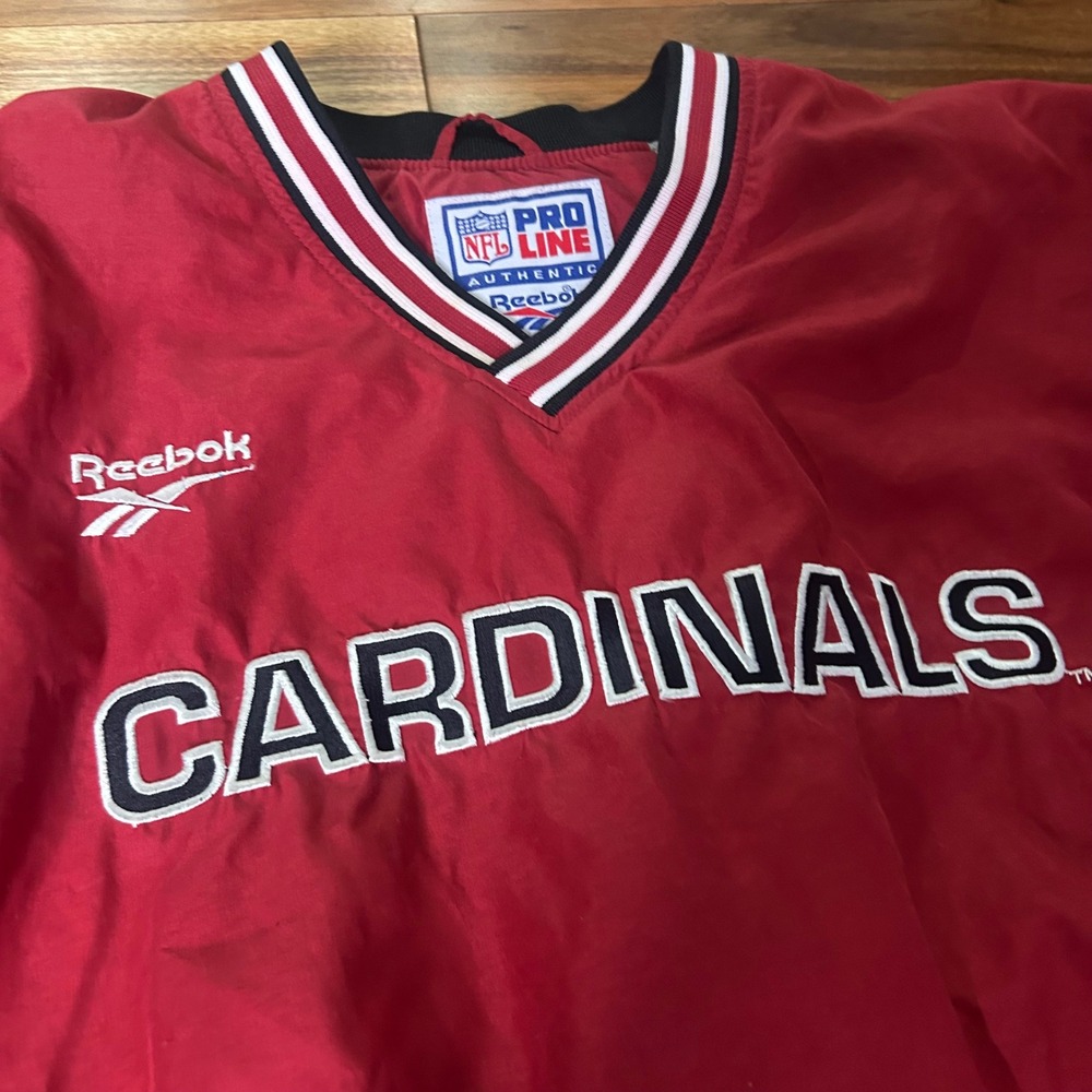 Reebok Cardinals NFL Pro Line Pullover Jacket Vintage Football‎ XL - Picture 3 of 8